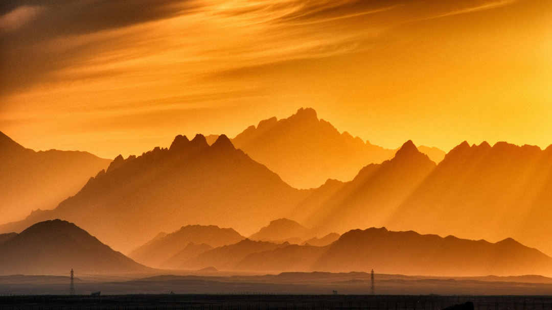 Mountains at sunset