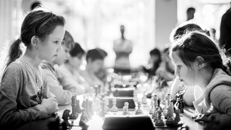 girls playing chess