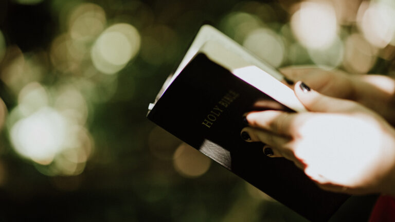 woman holding a Bible