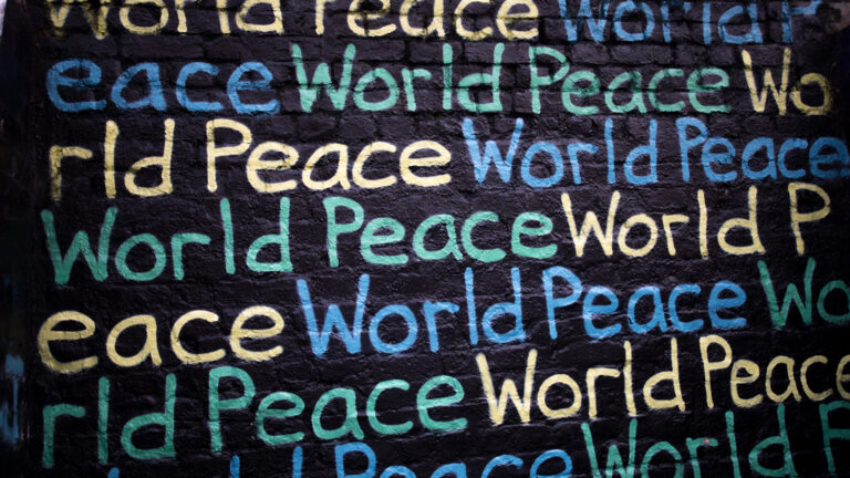World Peace written on a wall