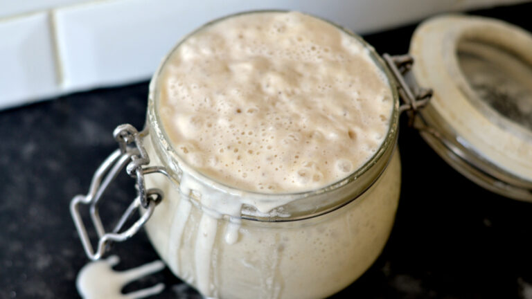 Sourdough starter in a jar