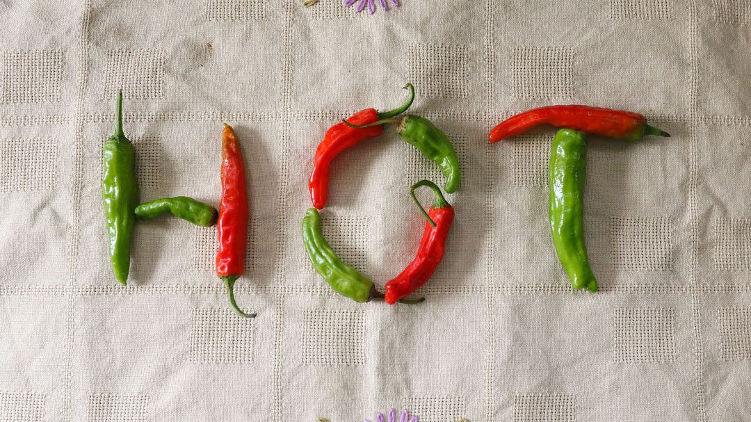 Peppers spelling out Hot