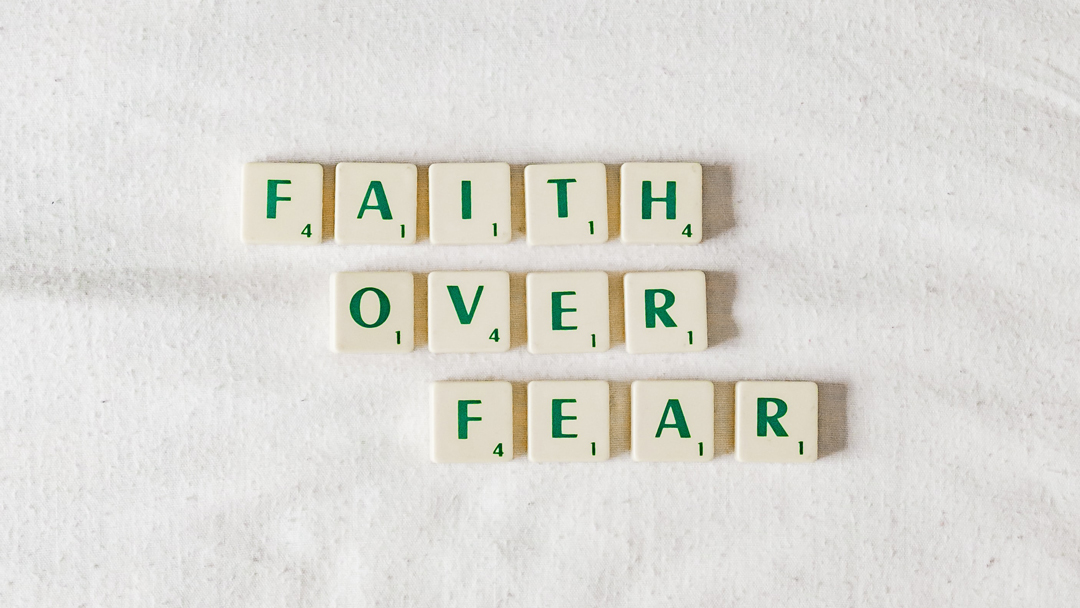 Faith over Fear in scrabble letters