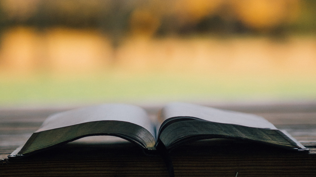 Open Bible on a table