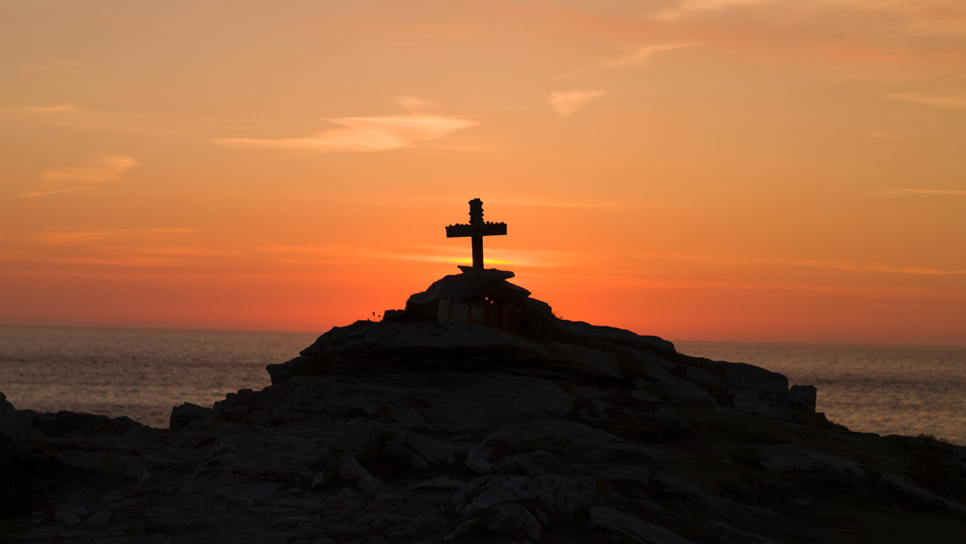 the Cross at sunset