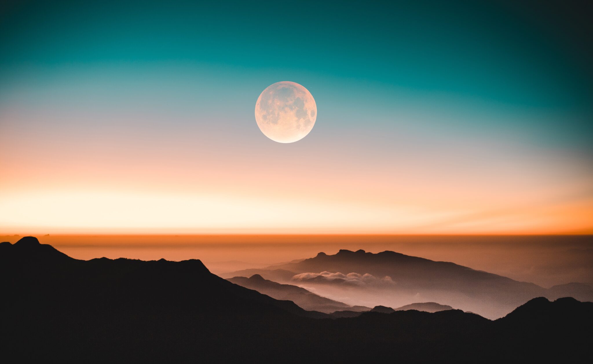 moon over the mountains