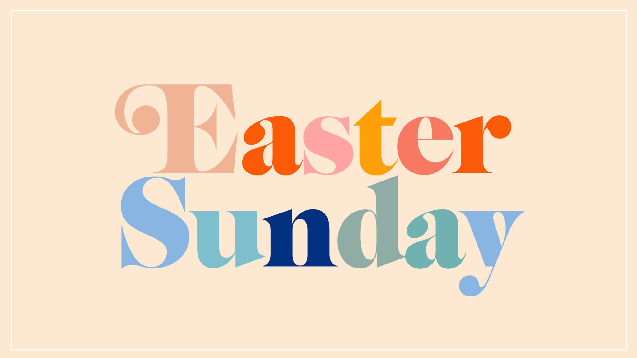 Easter Sunday graphic in different colored text