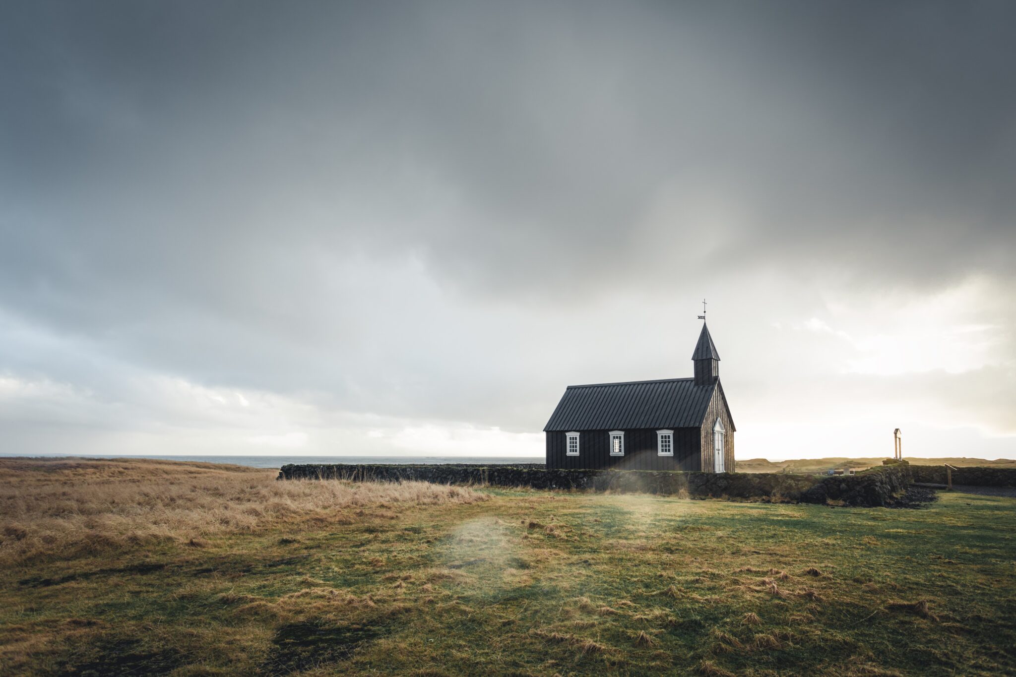 Church in a field