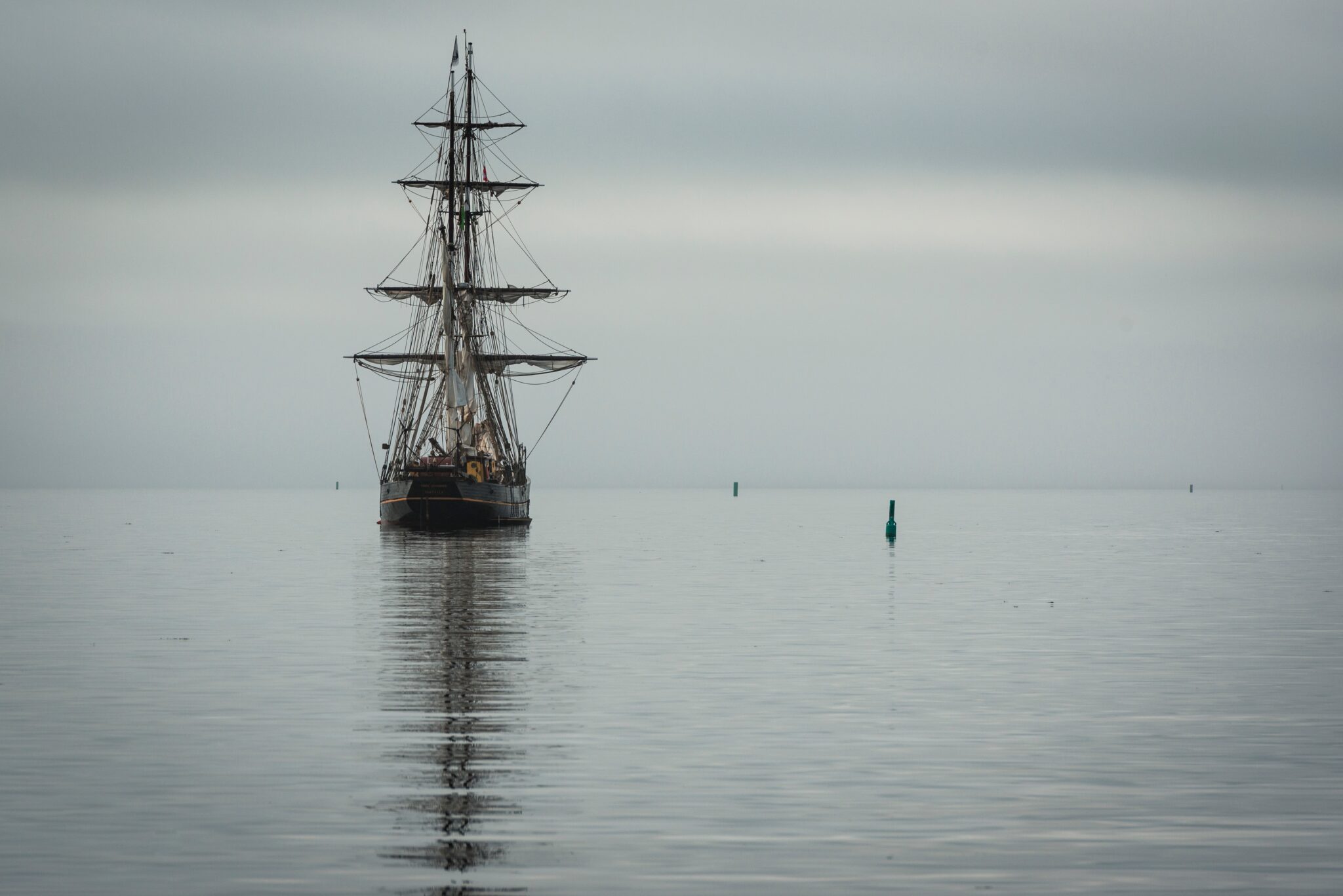 Old sail ship in the water