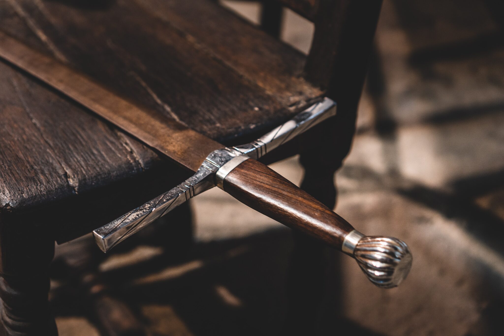 Old sword on a chair