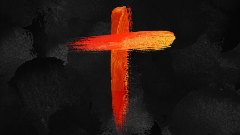 Graphic of the Cross painted