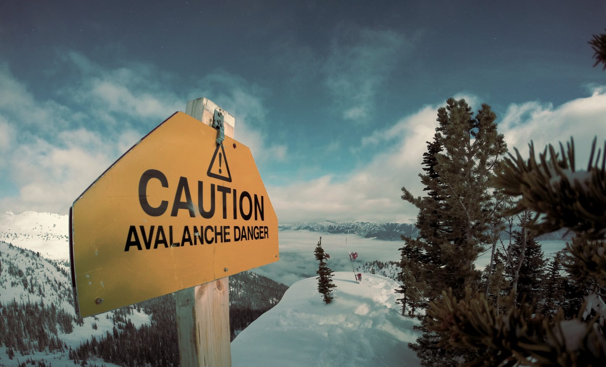 Caution Avalanche Danger Sign